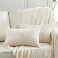 Fancy Homi 2 Packs Cream Lumbar Decorative Throw Pillow Covers 14x22 Inch by Fancy+Homi