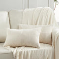 Fancy Homi 2 Packs Cream Lumbar Decorative Throw Pillow Covers 20x28 Inch by Fancy+Homi