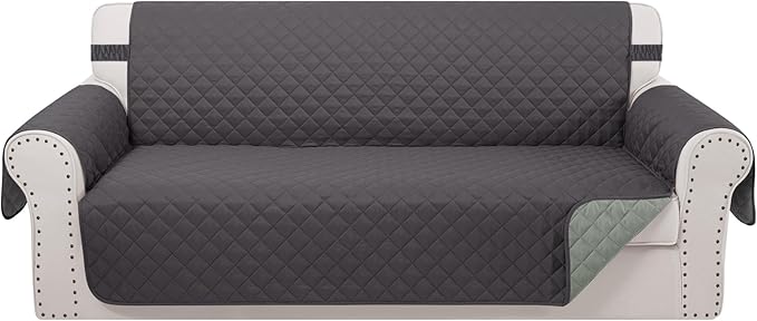 Reversible 4 Seater Sofa Cover 91 Inch Large Couch Cover Furniture Protector by LuxshareHome