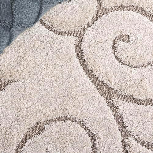 SAFAVIEH Florida Shag Rug 5'3"x7'6", Soft Plush Cream &...