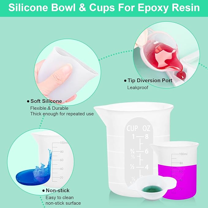 7 PCS Silicone Measuring Cups Kits, - Image 4