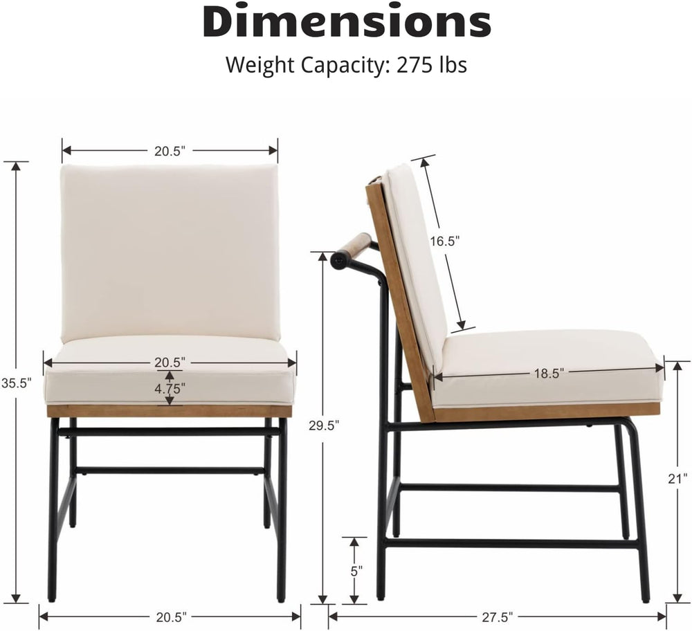 HEAH-YO Modern Dining Chairs Set of 2, Upholstered PU Leather Dining Room Cha...
