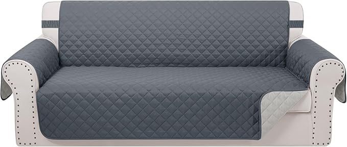 Reversible 4 Seater Sofa Cover 91 Inch Large Couch Cover Furniture Protector by LuxshareHome