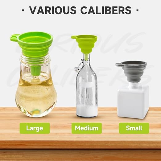 6 Pack Kitchen Funnel Set, 2025 New Food Funnel Silicone Collapsible Funnels - Image 4