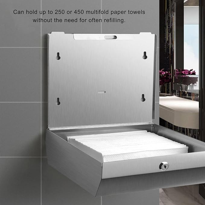 Comercial Paper Towel Dispenser Wall Mount, Stainless Steel Hand Towel Dispenser - Image 2