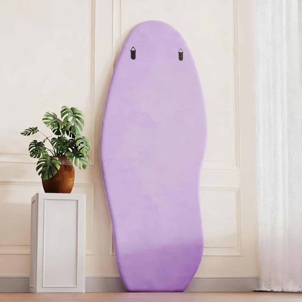 Dewfig Full Length Mirror, 63" x 24" Flannel Full Body Mirror, Violet