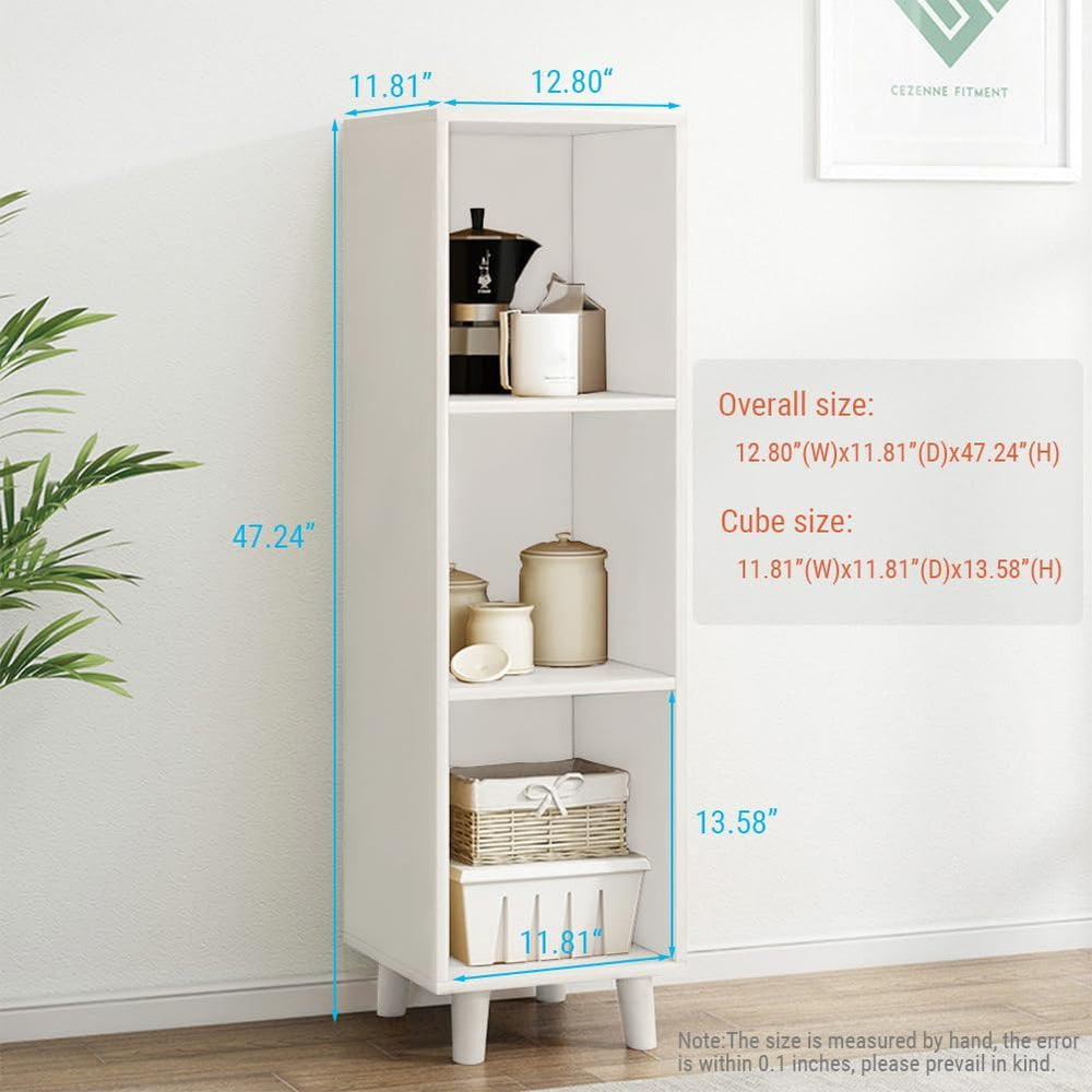 IOTXY Open Cube Low Bookcase - 3-Tier Freestanding Storage Display Cabinet Or...