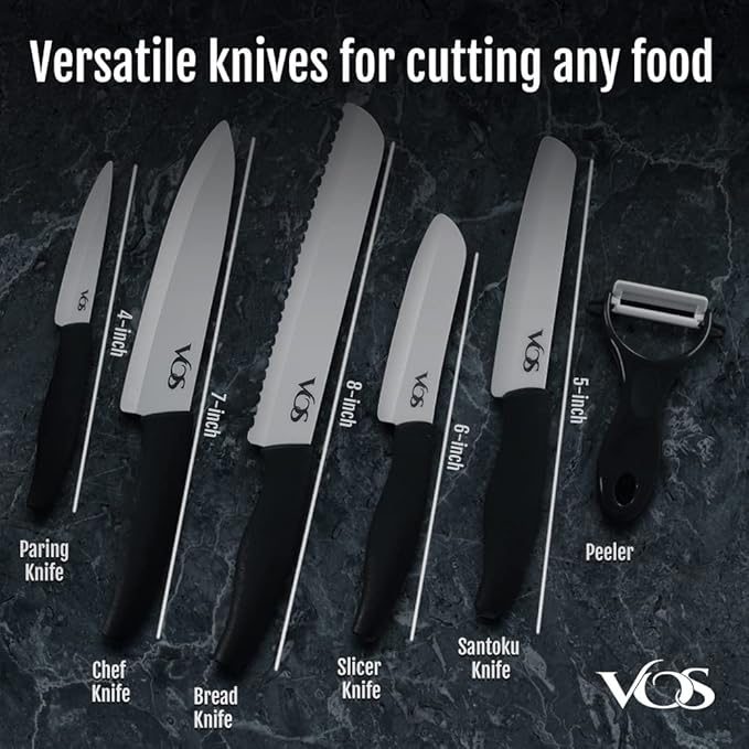 Vos Ceramic Knife with Peeler, Knives Set