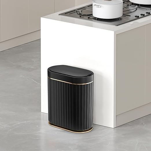 ELPHECO Black Bathroom Trash Can