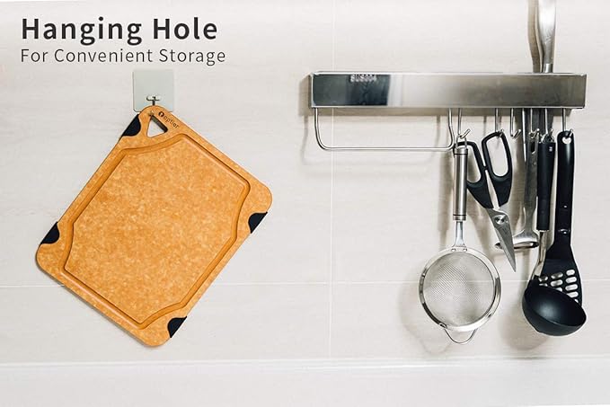 Cutting Board for Kitchen Dishwasher Safe, Eco-Friendly, Juice Grooves - Image 7