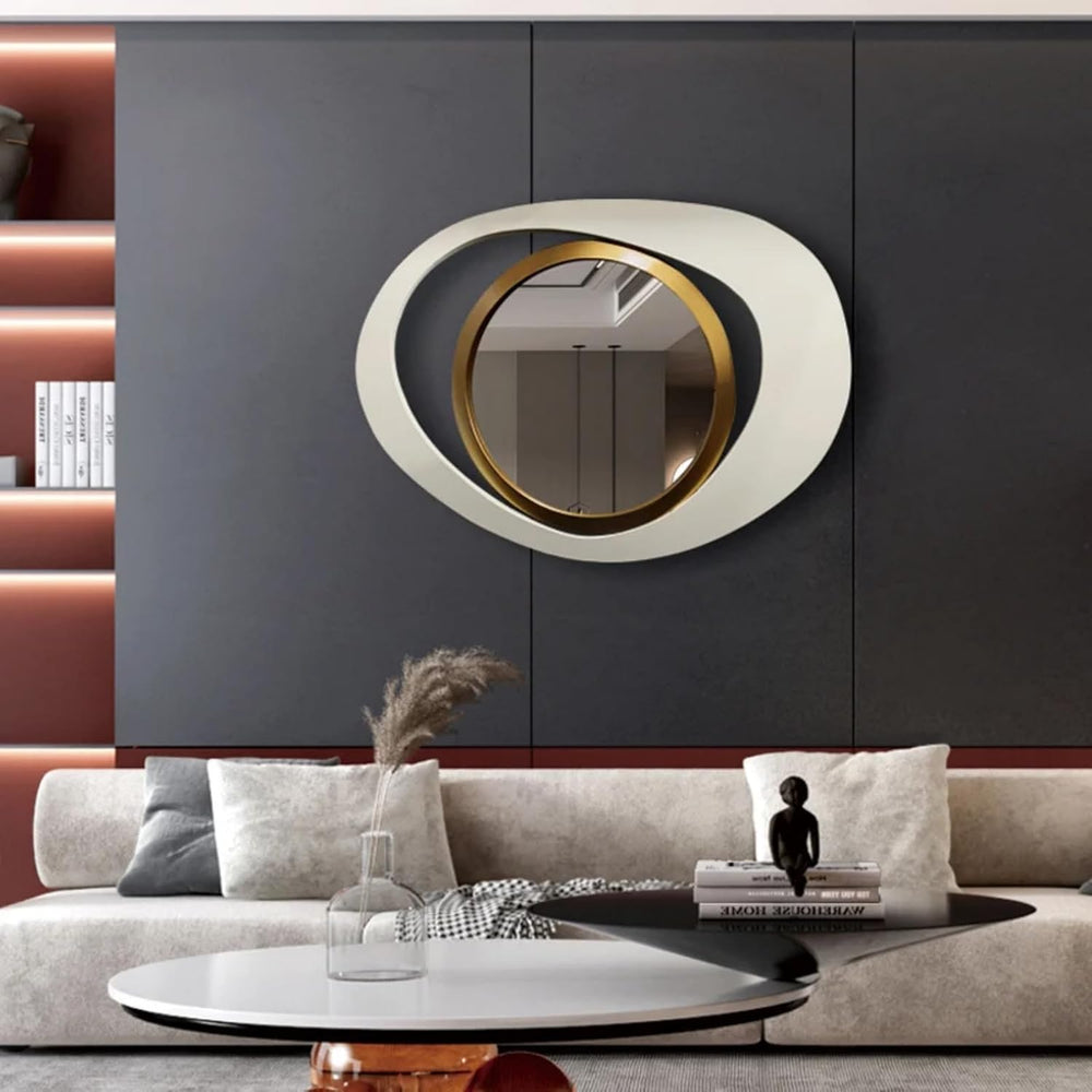homary Geometry Decorative Wall Mirror Modern 23.6" Large Irregular Wall...