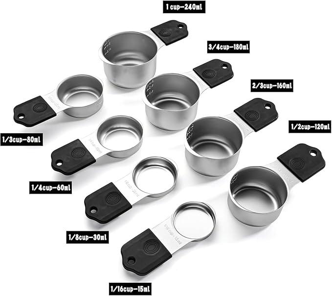 Magnetic Measuring Cups, Stainless Steel Kitchen Aid Cups Measuring set - Image 9