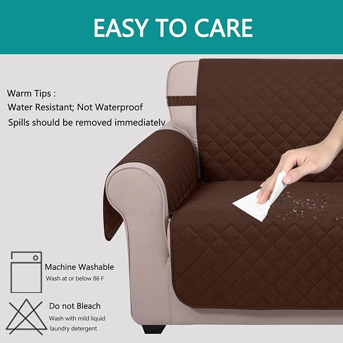 U-NICE HOME Recliner Chair Covers Reversible Quilted Water Repellent Pet - Image 4