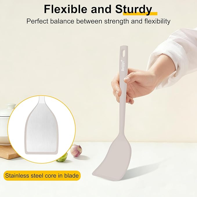 Beijiyi Silicone Spatula Set of 4, 600°F Heat Resistant, BPA Free Kitchen - Image 5