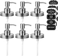 Amolliar Mason Jar Liquid Soap Dispenser Lids, 304 Stainless Steel Pump16oz by Amolliar