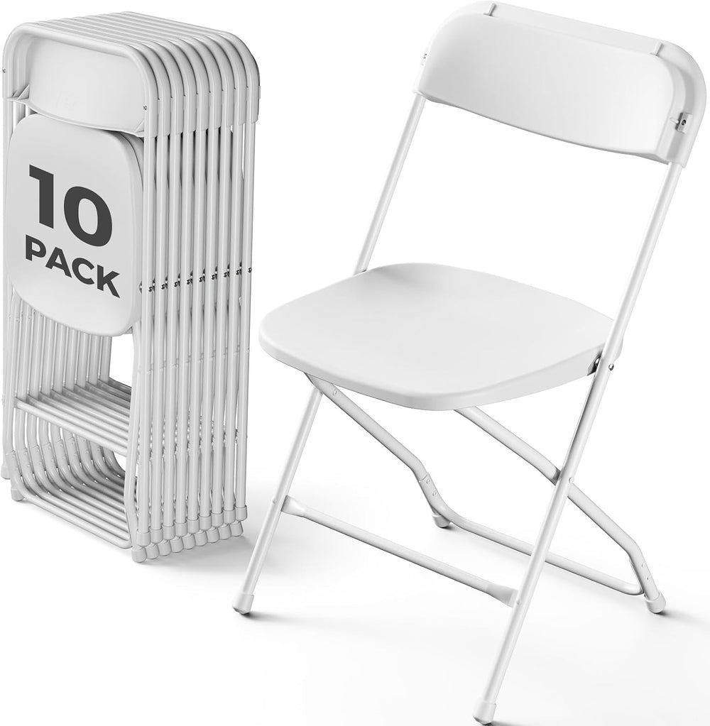 Folding Chairs 10 Pack, Outdoor Folding Chairs for Outside Indoor, Portable 3...