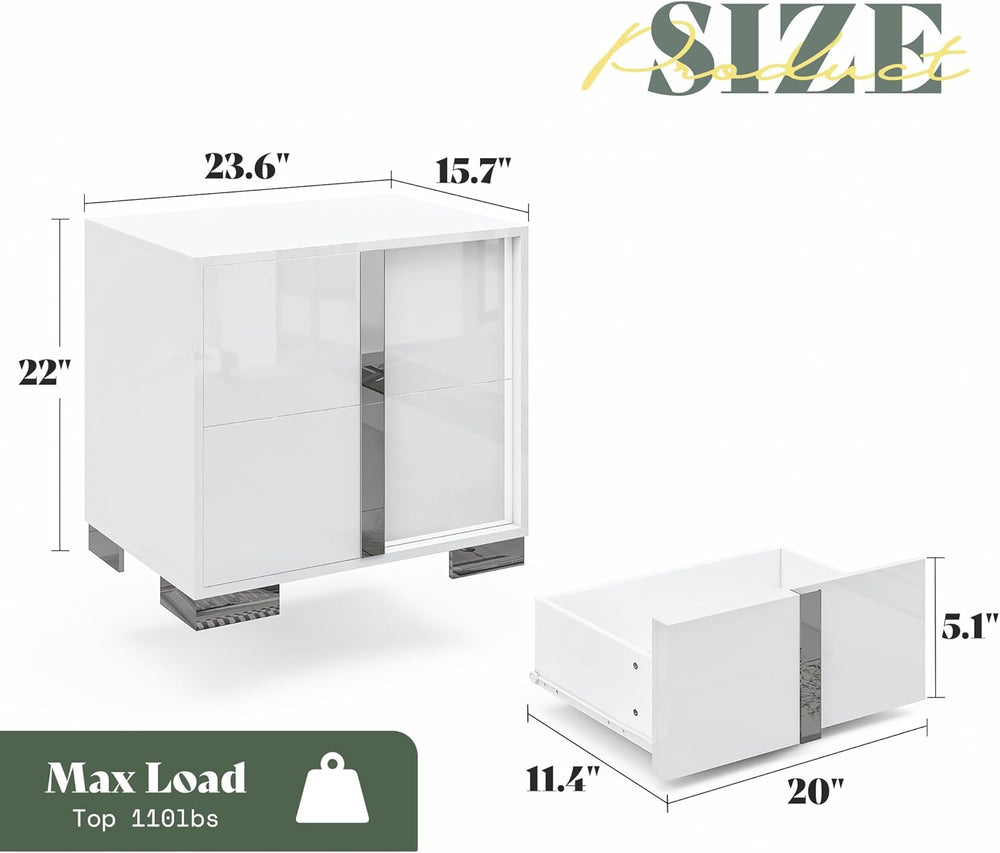 AMERLIFE 3-Piece Bedroom Set with 6-Drawer Dresser & 2 Nightstands, White