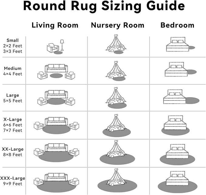OLANLY Grey Round Rugs for Bedroom - Image 8