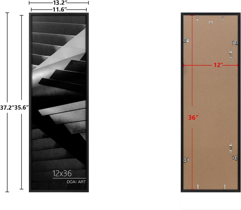DOAI ART 12x36 Poster Frame 2 Pack, Black 12 x 36 Picture Frames