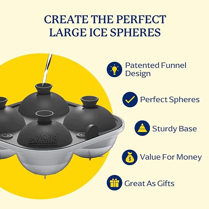 Samuelworld Large Silicone Premium Ice Trays, 2 Inches Big Cubes & 2.5 Inches - Image 3