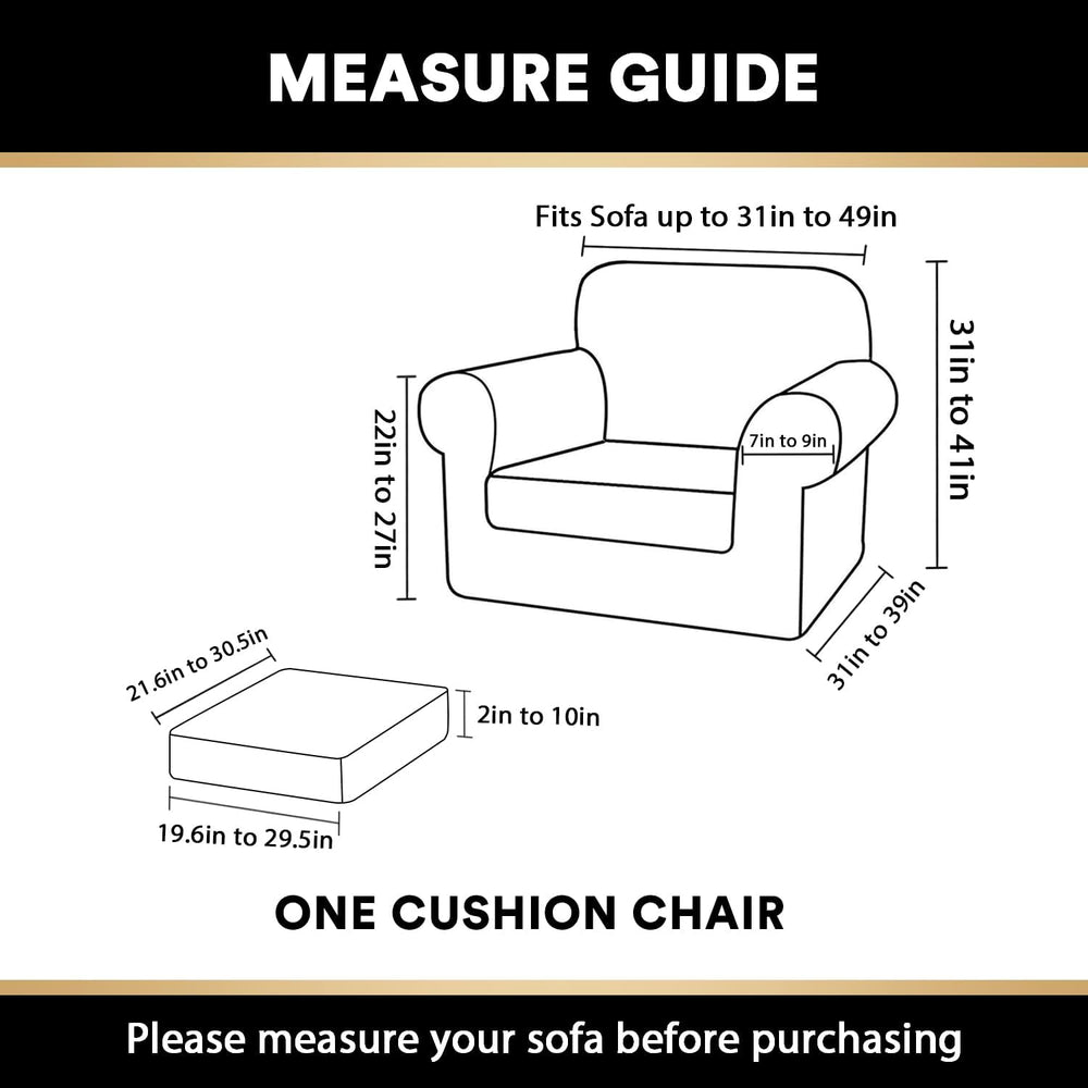 PrinceDeco Velvet Plush Couch Cover Stretch 2 Piece Chair Cover Chair Slipcov...