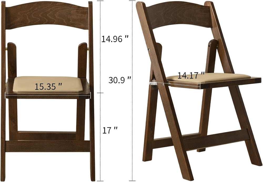 Wooden Folding Chair, Classic-Fruit Wood Color, Set of 4