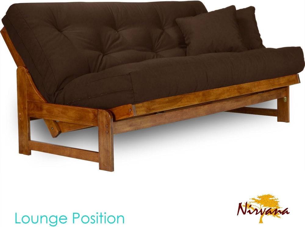 Arden Futon Set - Queen Size, Frame, 8" Mattress, Microfiber Sussex Fudg...
