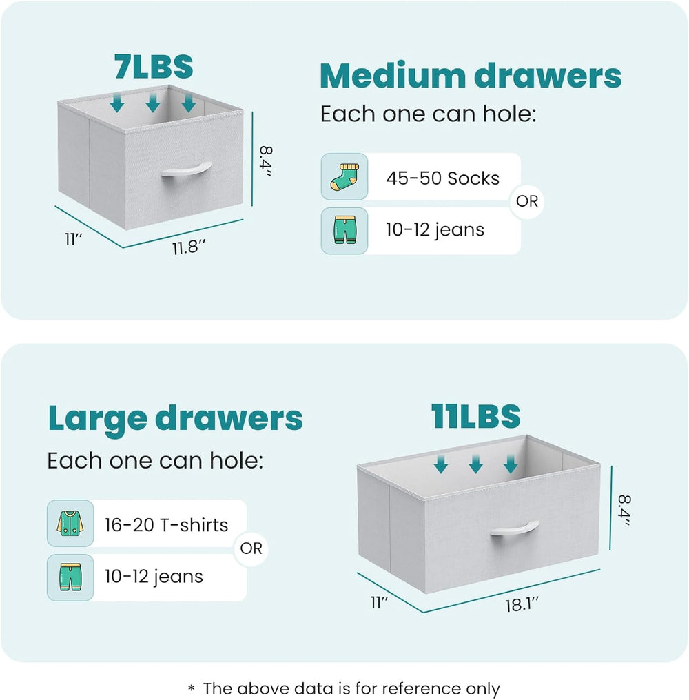OLIXIS 7 Drawer Fabric Dresser, Storage Tower for Bedroom and Closet