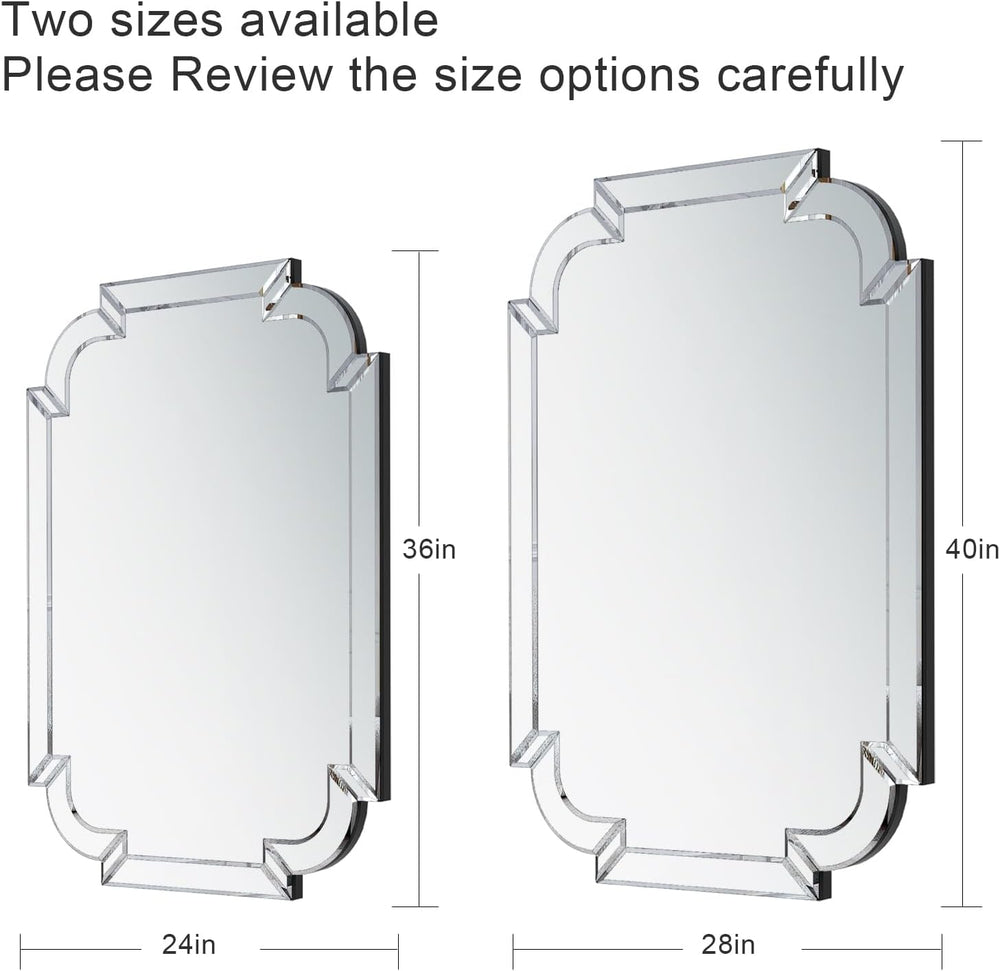 36''x24'' Bathroom Mirror with Beveled Glass, Elegant Decorat...
