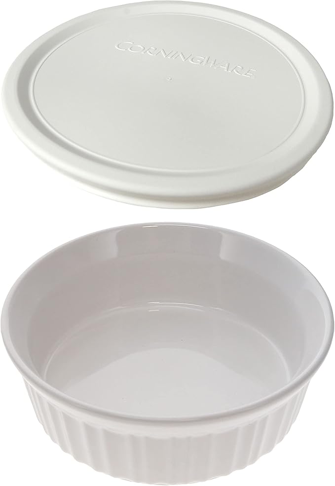 Corningware 24oz/708 ml Round French White Casserole Dish & F-24 24oz French by CorningWare