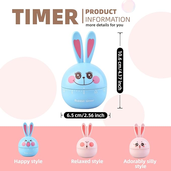 Cartoon Mechanical Kitchen Timer, 60 Minutes Countdown Timer, Mechanical Visual - Image 7