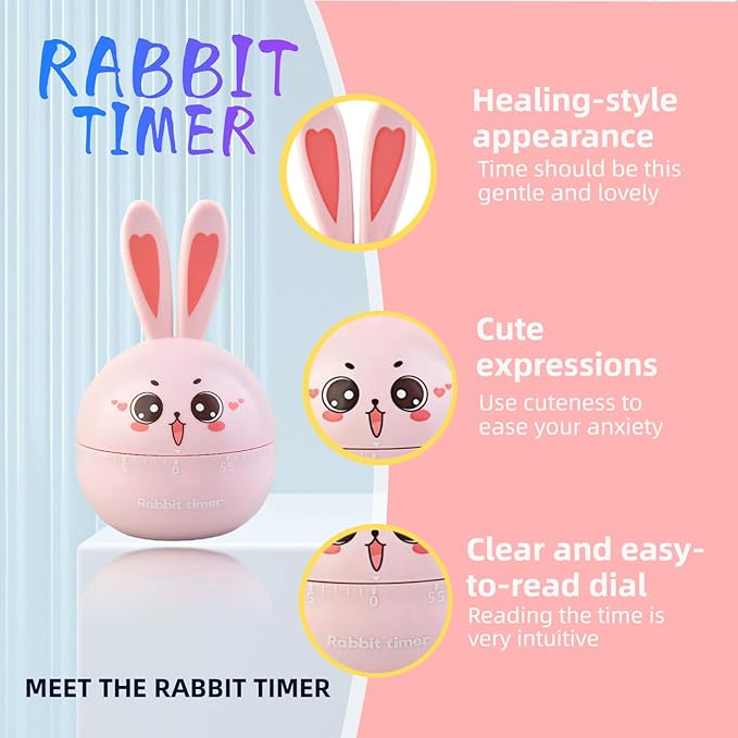 Cartoon Mechanical Kitchen Timer, 60 Minutes Countdown Timer, Mechanical Visual - Image 4