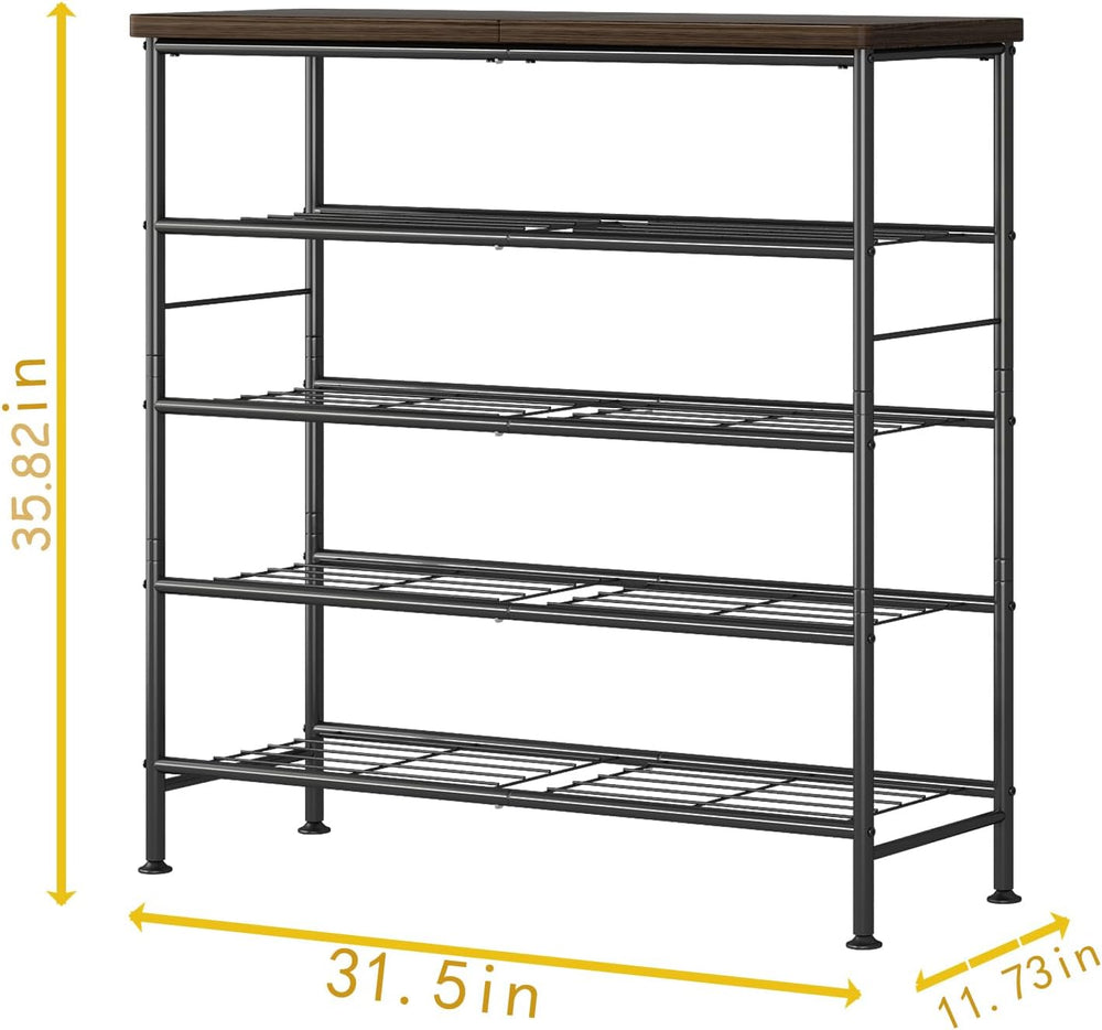 SUOERNUO Shoe Rack Organizer 5 Tier for Closet Entryway Free Standing Metal S...