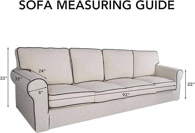 PureFit Super Stretch 4 Seater Sofa Slipcover – Spandex Non Slip Soft Couch - Image 6