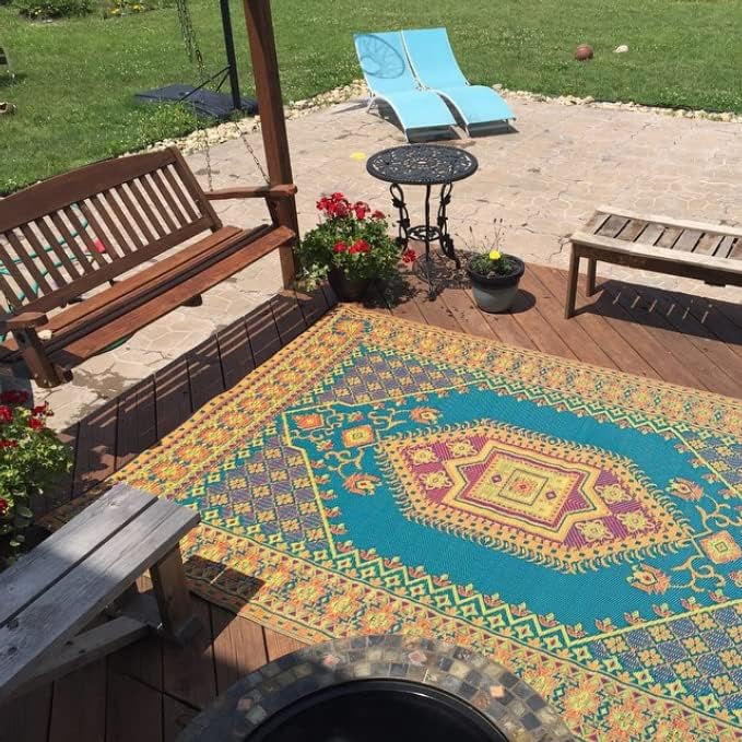 Mad Mats Outdoor Rug, Reversible Plastic Mat for Patio, Porch, Deck, Kitchen ...