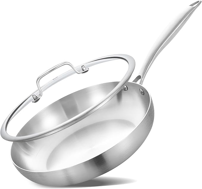 LOLYKITCH 8 Inch Tri-ply Stainless Steel Frying Pan by LolyKitch
