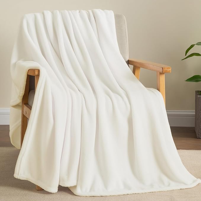 BEDELITE Fleece Blanket Cream Throw Blanket - Image 2