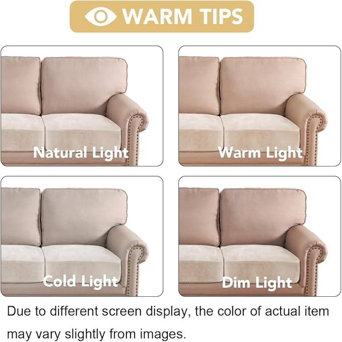 H.VERSAILTEX Velvet Stretch Couch Cushion Cover Plush Cushion Slipcover - Image 6