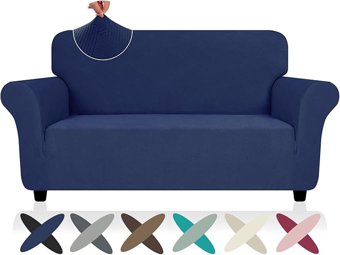 ZNSAYOTX Super Stretch Loveseat Covers, New Striped Love Seat Slipcover by ZNSAYOTX