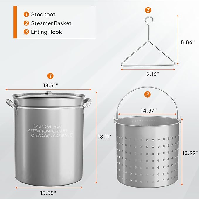 ROVSUN 62-Quart Stainless Steel Turkey Fryer & Seafood Boil Pot - Image 6