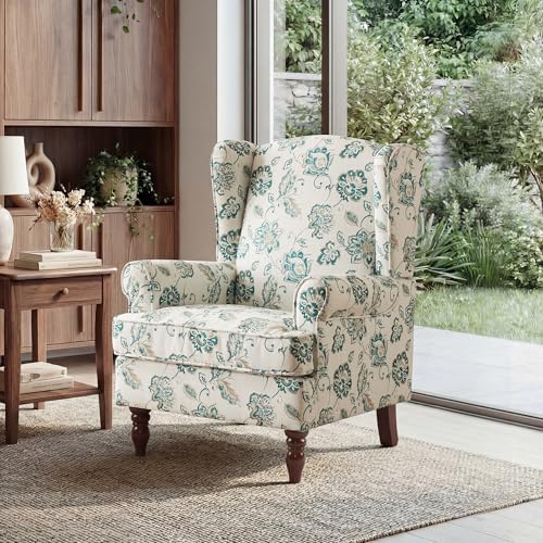 EROMMY Floral Accent Chair, Comfortable High Back Upholstered Armchair with S...