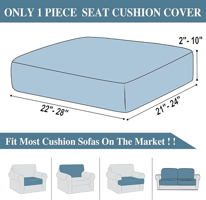 Couch Cushion Cover Seat Cushion Cover Stretch Armchair Cover Separate - Image 6