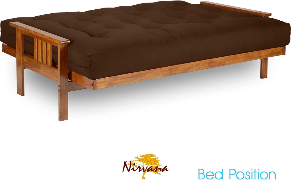 Nirvana Futons Stanford Futon Set - Queen Size, Frame, 8" Mattress, Micr...