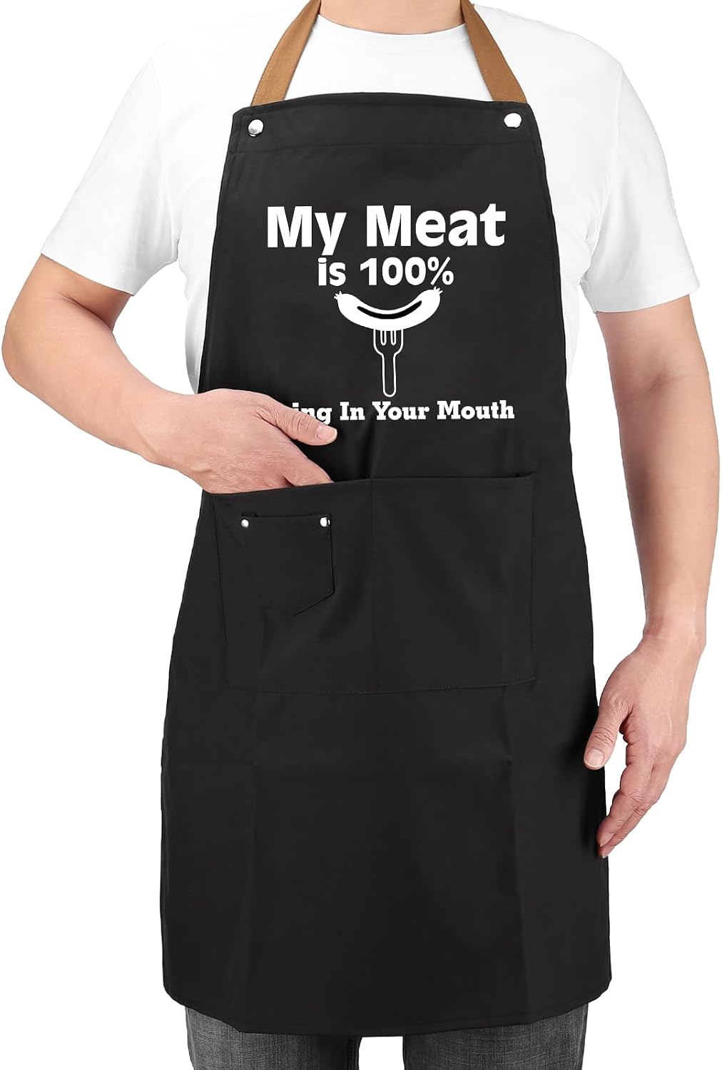 Gifts for Boyfriend, Husband Gag Gifts from Wife, Fathers Day, Birthday Gifts for Men, Naughty Gifts for Him, Anniversary Mens Funny Gifts Gag Gifts - Kitchen Chef Apron w Pockets