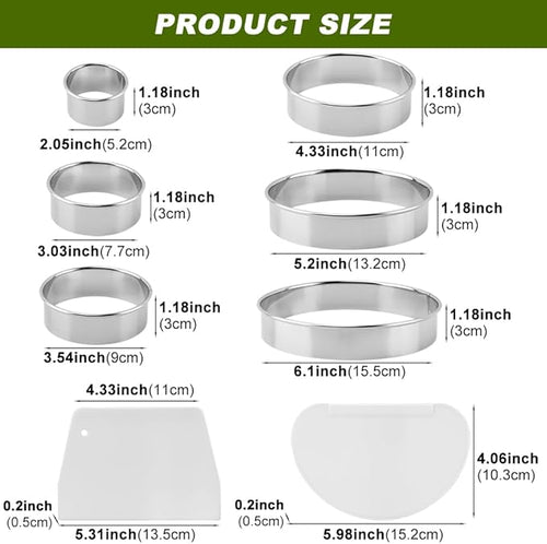 6PCS Round Cookie Cutters Set, Stainless Steel Biscuit Cutters - Image 2