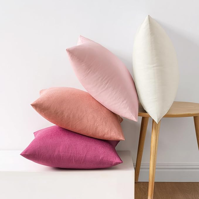 MIULEE Pack of 4 Decorative Outdoor Throw Pillow Covers Linen Waterproof Pillow - Image 6