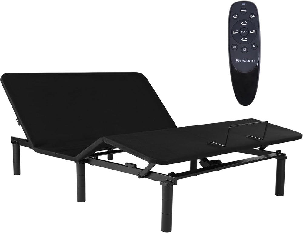Fromann Adjustable Bed Frame Queen Bed Base for Bedroom, No Tools Assembly