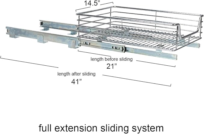 Household Essentials Glidez Chrome-Plated Steel Extended Depth 1-Tier Sliding - Image 5