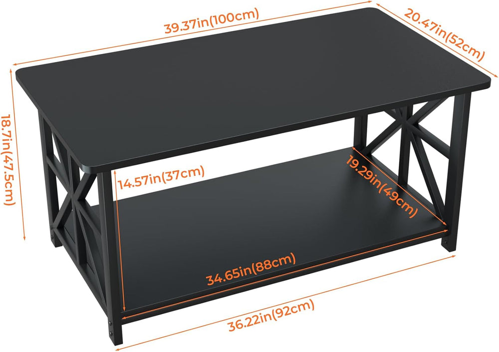 GreenForest Coffee Table for Living Room with Round Corners