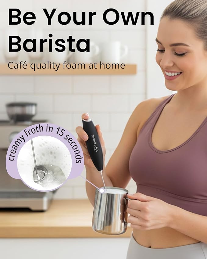 Elementi Portable Milk Frother & Stand – Compact Mixer - Image 3